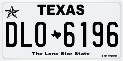 TX license plate DLO6196