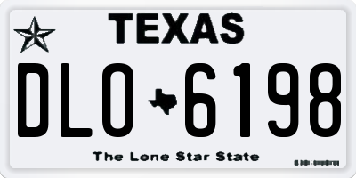 TX license plate DLO6198