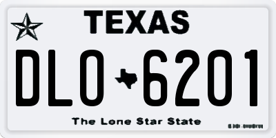 TX license plate DLO6201