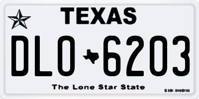 TX license plate DLO6203