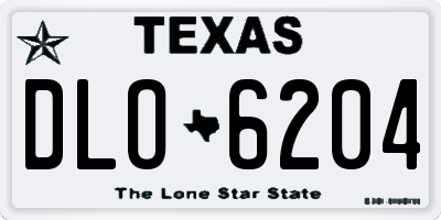 TX license plate DLO6204