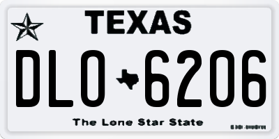 TX license plate DLO6206