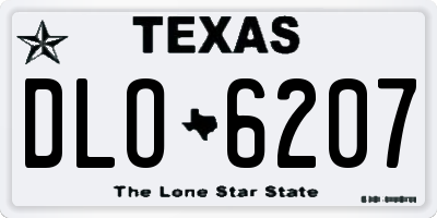 TX license plate DLO6207