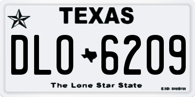 TX license plate DLO6209