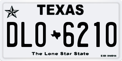 TX license plate DLO6210