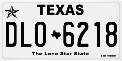 TX license plate DLO6218