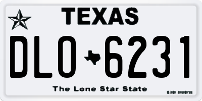 TX license plate DLO6231