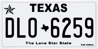 TX license plate DLO6259