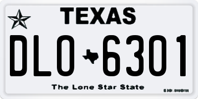 TX license plate DLO6301