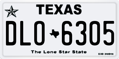 TX license plate DLO6305