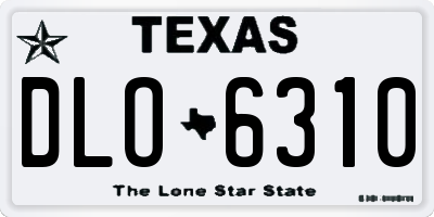 TX license plate DLO6310