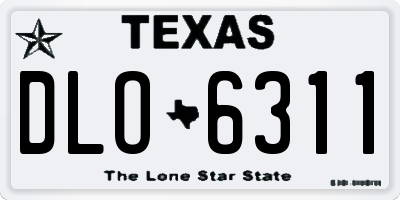 TX license plate DLO6311