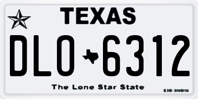TX license plate DLO6312