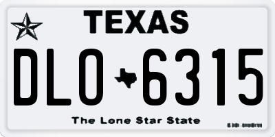 TX license plate DLO6315