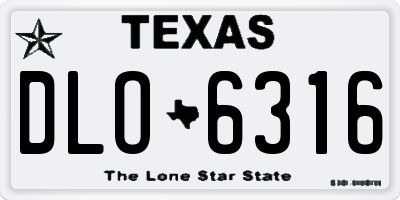 TX license plate DLO6316