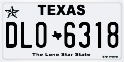 TX license plate DLO6318