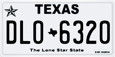 TX license plate DLO6320