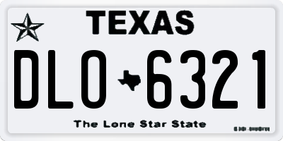 TX license plate DLO6321