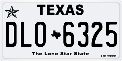 TX license plate DLO6325