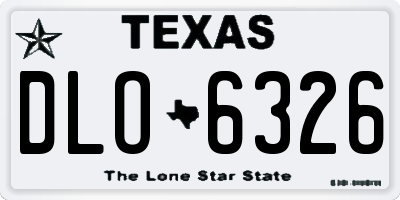 TX license plate DLO6326
