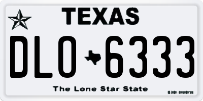 TX license plate DLO6333