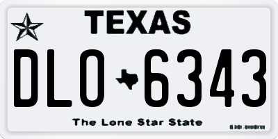 TX license plate DLO6343