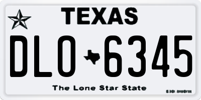 TX license plate DLO6345