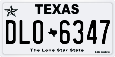 TX license plate DLO6347