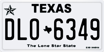 TX license plate DLO6349