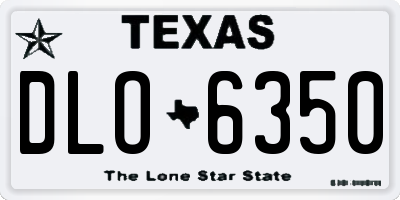 TX license plate DLO6350