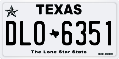 TX license plate DLO6351