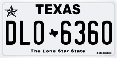 TX license plate DLO6360