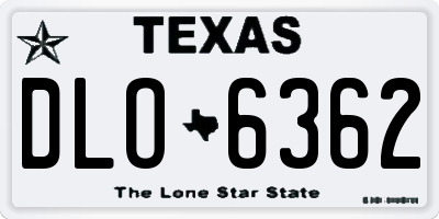 TX license plate DLO6362