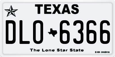 TX license plate DLO6366