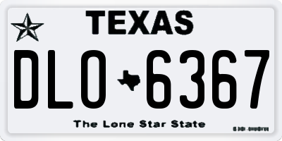 TX license plate DLO6367