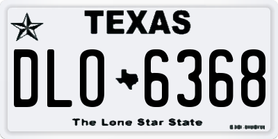 TX license plate DLO6368