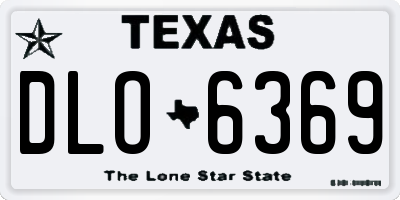 TX license plate DLO6369