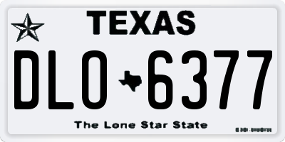 TX license plate DLO6377
