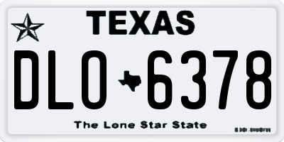 TX license plate DLO6378