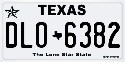 TX license plate DLO6382