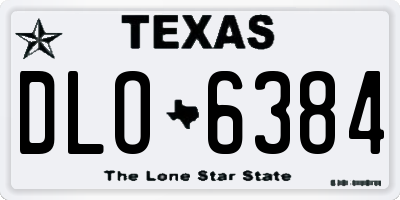 TX license plate DLO6384