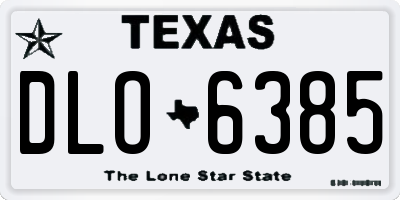 TX license plate DLO6385