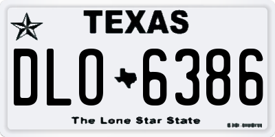 TX license plate DLO6386