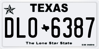 TX license plate DLO6387