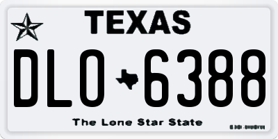 TX license plate DLO6388