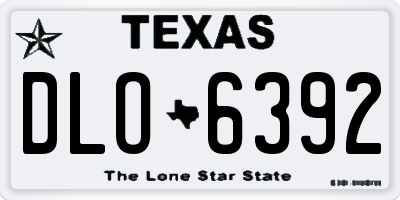 TX license plate DLO6392