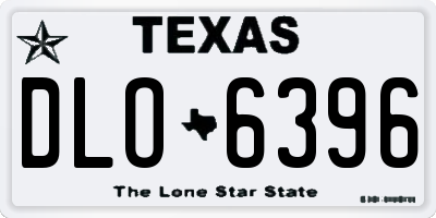 TX license plate DLO6396