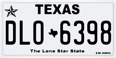 TX license plate DLO6398