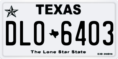 TX license plate DLO6403