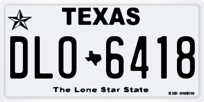 TX license plate DLO6418